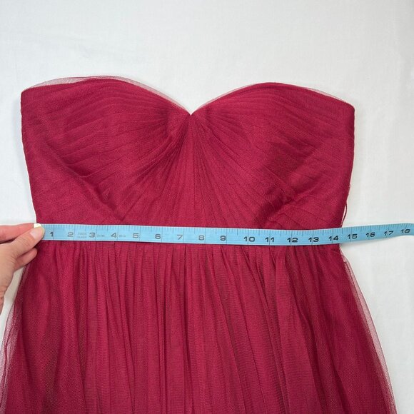 Jenny Yoo Collection Annabelle Dress Tulle Convertible Bridesmaid Red Crimson 8 - Picture 10 of 15